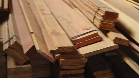 Pile of Wood in a Sawmill Видео 132086853