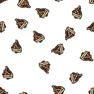 Pile wood timber vector seamless pattern Illustrazione stock