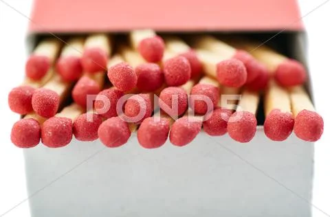 Pile of Wooden matches isolated over the white background Stock Photos