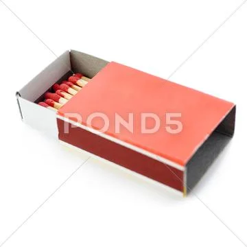 Pile of Wooden matches isolated over the white background Stock Photos