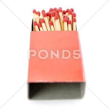 Pile of Wooden matches isolated over the white background Stock Photos
