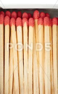 Pile of Wooden matches isolated over the white background Stock Photos