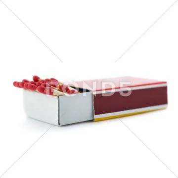 Pile of Wooden matches isolated over the white background Stock Photos