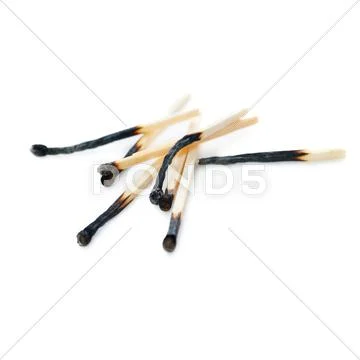 Pile of Wooden matches isolated over the white background Stock Photos