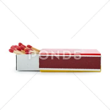 Pile of Wooden matches isolated over the white background Stock Photos