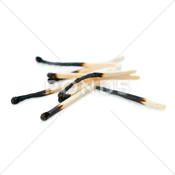Pile of Wooden matches isolated over the white background Stock Photos