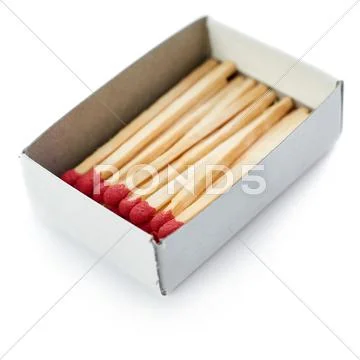 Pile of Wooden matches isolated over the white background Stock Photos