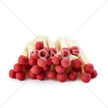 Pile of Wooden matches isolated over the white background Stock Photos