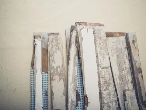 Pile of wooden planks 스톡 사진