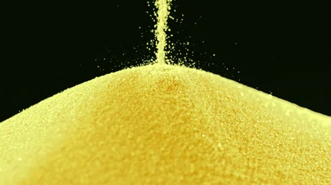 Pile of yellow colored sand, Slow Motion Stock Footage 25388741