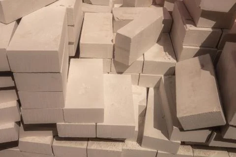 Piled up a big pile of white bricks Stock Photos