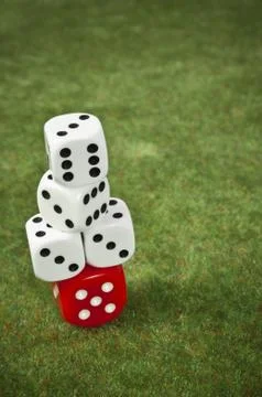 Piled dice Stock Photos