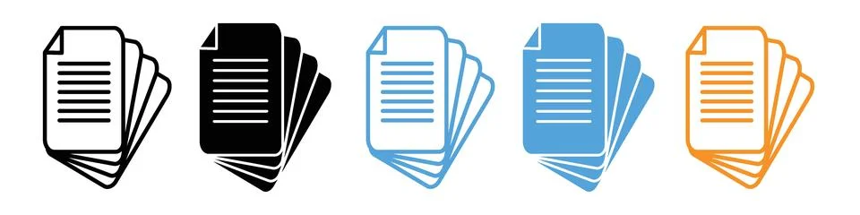Piled Documents Icon Symbolizing Extensive Office Paperwork 库存插图