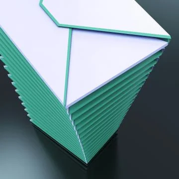 Piled envelopes shows computer mail outbox communication 스톡 일러스트
