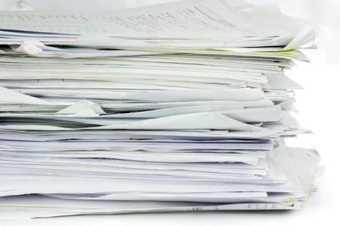 Piled up office work papers Stock Photos