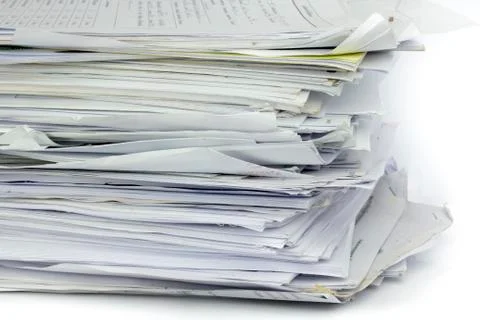 Piled up office work papers Stock Photos