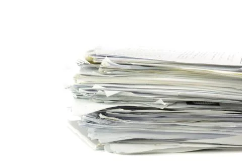 Piled up office work papers Stock Photos