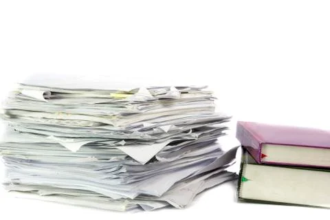 Piled up office work papers Stock Photos