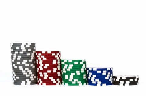 Piled poker chips Stock Photos