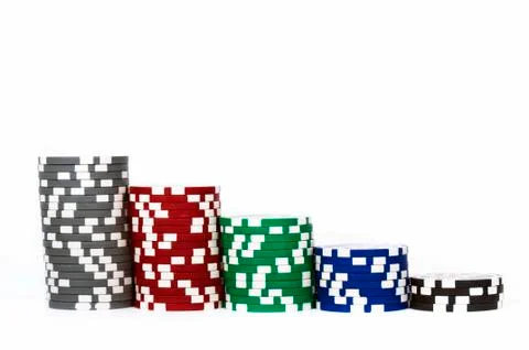 Piled poker chips Stock Photos