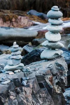 Piled up stones Stock Photos