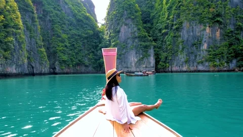 Pileh Lagoon with green emerald ocean at... | Stock Video | Pond5