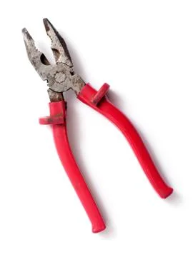 Pilers with red grips Stock Photos