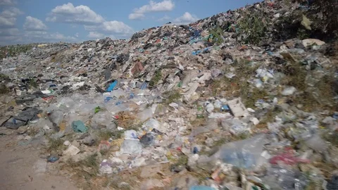Piles and mounds of plastic garbage. Stock Footage 128813345
