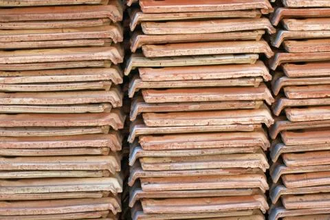 Piles of ceramic tiles as background. Stock Photos
