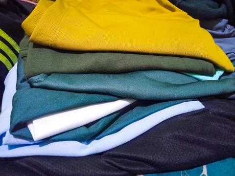 Piles of clothes 스톡 사진