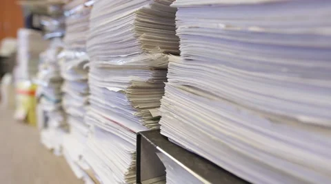 Piles of documents stored in the office 스톡 동영상 60056565