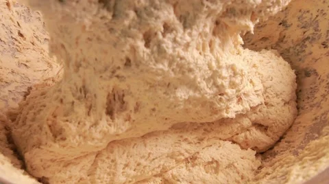 Piles Of Fresh Bread Dough, On A Bakerys Table Stock Footage 68506466