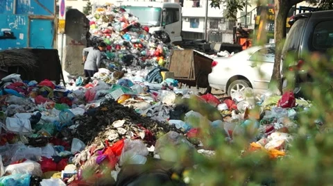 Piles of garbage, in Shenzhen, China Stock Footage 44146271