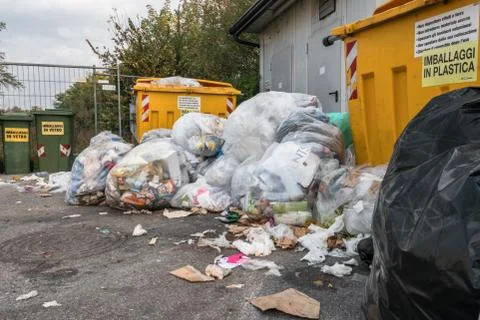Piles of garbage on the streets Stock Photos