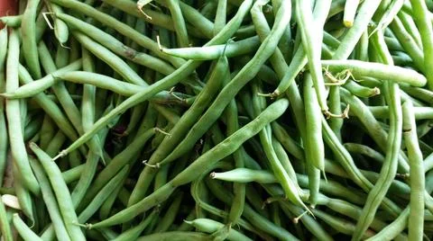 Piles of green beans Stock Photos