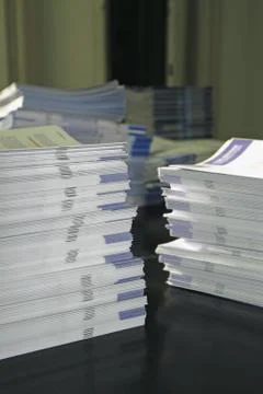 Piles of Handout Pamphlets Stock Photos