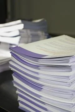 Piles of handout papers Stock Photos