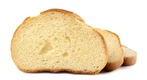 Piles of loaf bread on a white background. Isolated Stock Photos