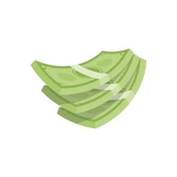 Piles of money stack, cash dollar on white, vector illustration Stock Illustration