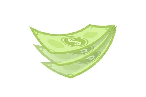 Piles of money stack, cash dollar on white, vector illustration Stock Illustration