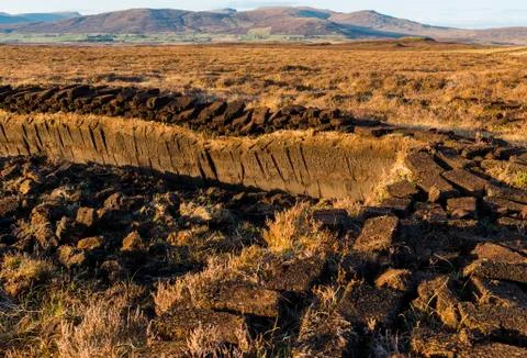 Piles of Peat Stock Photos