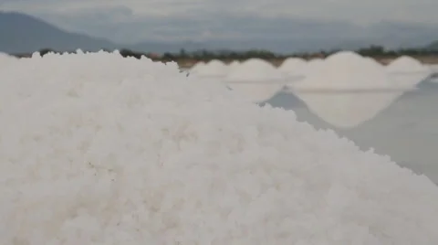 Piles of Salt to Pull Focus Stock Footage 42400417