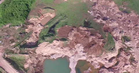 Piles of sand below Stock Footage 145661073