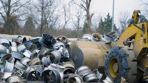 Piles of Scrap Metal Stock Footage 238858807