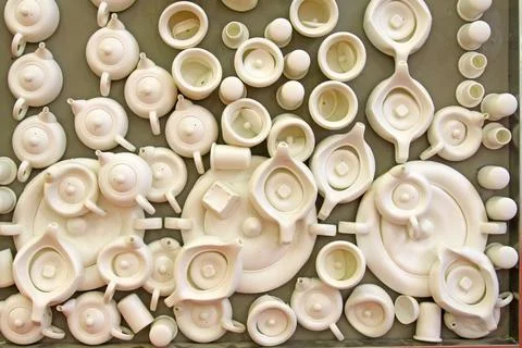 Piles of the teapots Stock Photos