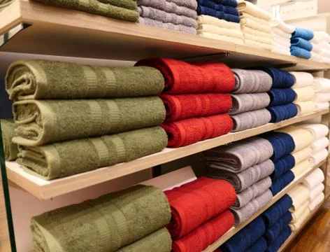 Piles of towels Stock Photos