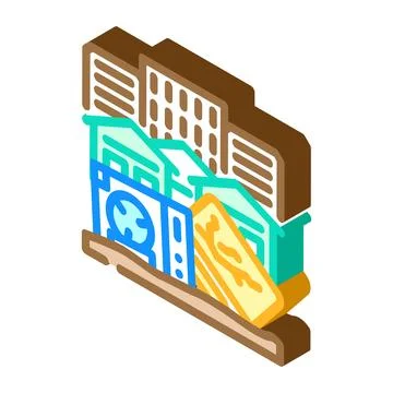 Piles urban area e waste pollution isometric icon vector illustration Stock Illustration