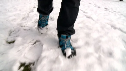 PILGRIM boots in the snow Stock-Footage 111438444