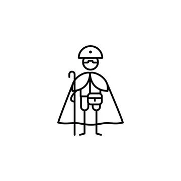 Pilgrim, Devotion icon. Element of people in travel line icon. Thin line icon Stock Illustration