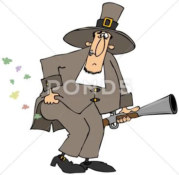 Pilgrim farts Stock Illustration